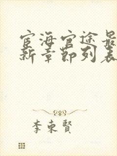 宦海官途最新更新章节列表(超前阅读)