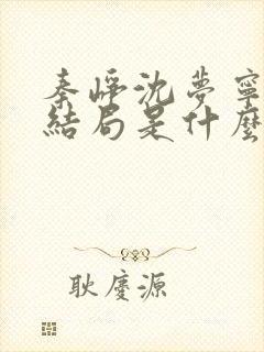 秦峥沈梦宁最终结局是什么封面