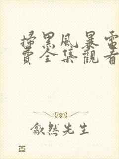 扫黑风暴电影免费全集观看高清