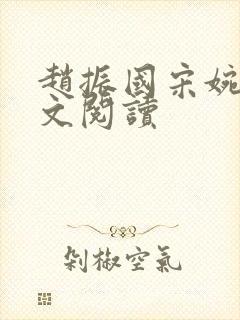 赵振国宋婉清全文阅读