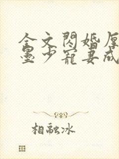 全文闪婚厚爱:墨少宠妻成瘾
