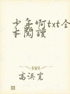 少年啊txt全本阅读