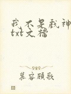 我不是戏神小说txt文档