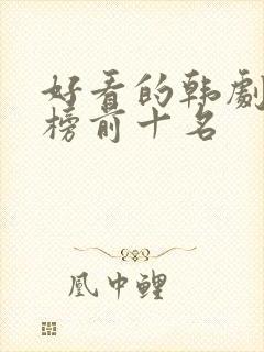 好看的韩剧排行榜前十名