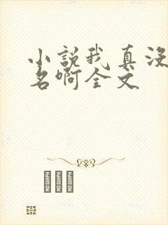 小说我真没想出名啊全文