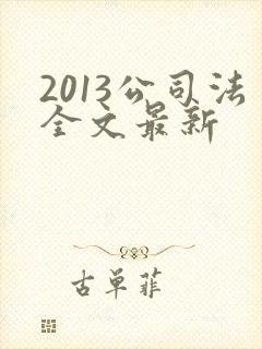 2013公司法全文最新