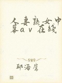 人妻熟女中文字幕aⅴ在线