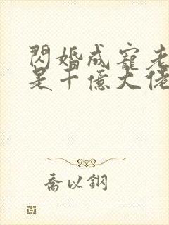 闪婚成宠老公竟是千亿大佬.