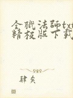 全职法师txt精校版下载