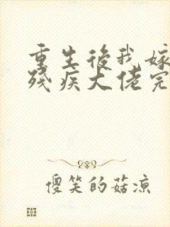重生后我嫁给了残疾大佬完结封面