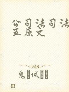 公司法司法解释五原文封面