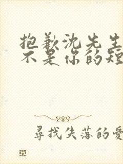 抱歉沈先生孩子不是你的短剧免费看