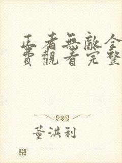 正者无敌全集免费观看完整版高清