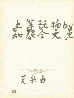 上等玩物by长知怨全文免费阅读笔趣阁