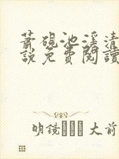 萧砚池溪清梦小说免费阅读笔趣阁