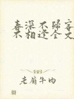 春深不归客清梦不相逢全文阅读