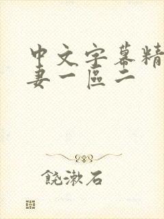 中文字幕精品人妻一区二
