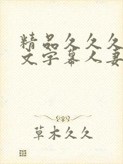 精品久久久久中文字幕人妻封面