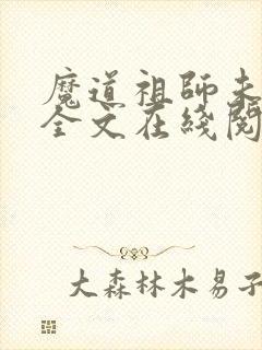 魔道祖师未删减全文在线阅读封面