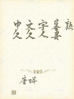 中文字幕熟妇久久久人妻