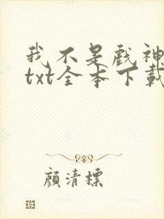 我不是戏神小说txt全本下载