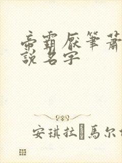 帝霸厌笔萧生小说名字封面