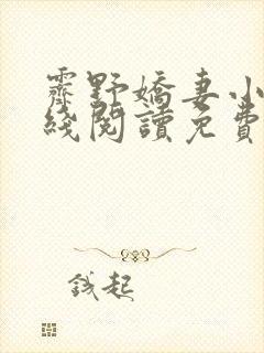霁野娇妻小说在线阅读免费
