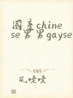 国产chinese男男gaysex