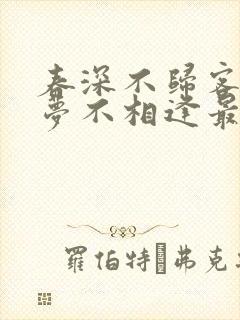 春深不归客,清梦不相逢最新章节更新