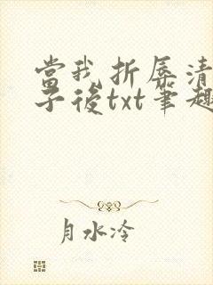 当我折辱清冷公子后txt笔趣阁封面