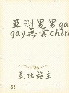 亚洲男男gaygay无套chinese