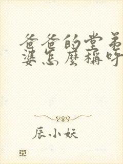 爸爸的堂弟的老婆怎么称呼