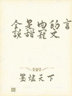 全是肉的言情小说甜宠文