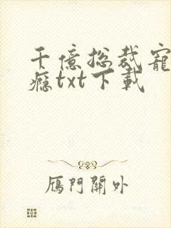 千亿总裁宠妻成瘾txt下载