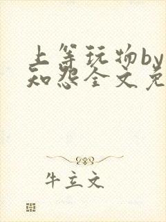 上等玩物by长知怨全文免费阅读笔趣阁封面