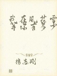 我在风花雪月里等你有多少字