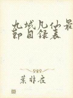 九域凡仙最新章节目录表