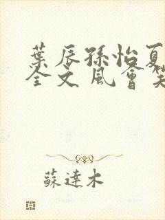 叶辰孙怡夏若雪全文 风会笑封面