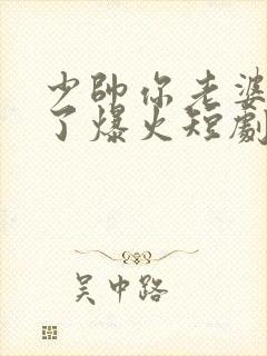 少帅你老婆又跑了爆火短剧