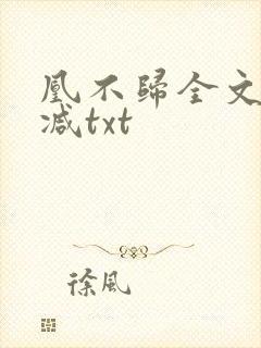 凰不归全文无删减txt