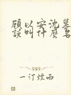 顾以安沈慕梨小说叫什么名字