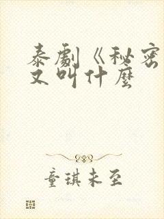 泰剧《秘密爱》又叫什么