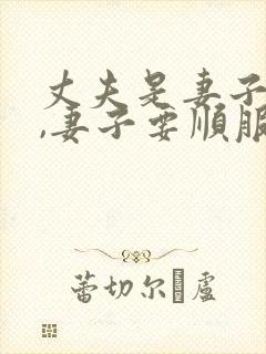 丈夫是妻子的头,妻子要顺服丈夫
