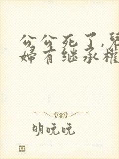 公公死了,儿媳妇有继承权么?