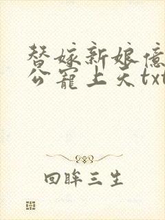 替嫁新娘亿万老公宠上天txt全集下载