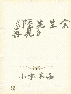 《陆先生余生不再见》