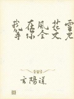 我在风花雪月里等你全文免费下载