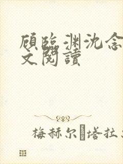 顾临渊沈念笙全文阅读