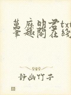 万历明君txt笔趣阁在线阅读