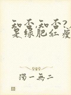知否,知否?应是绿肥红瘦原著